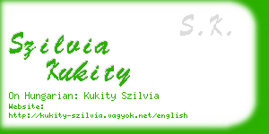 szilvia kukity business card